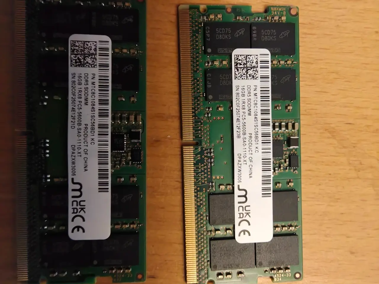 Billede 1 - Micron 2x16 gb ddr5 5600 MHz So-dimm ram