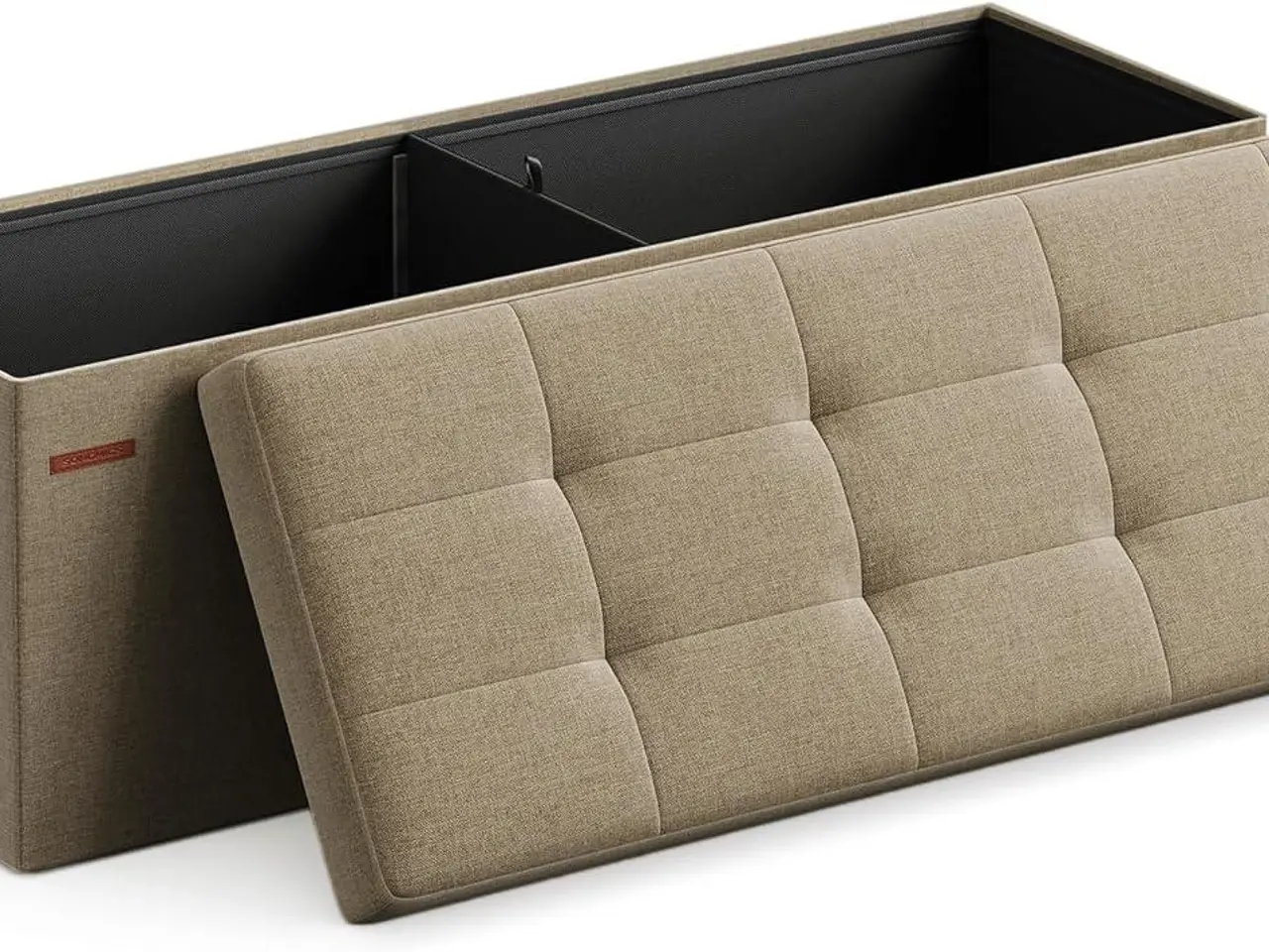 Billede 1 - Foldbar opbevaringsbænk med låg - Camel Brown, 110 cm