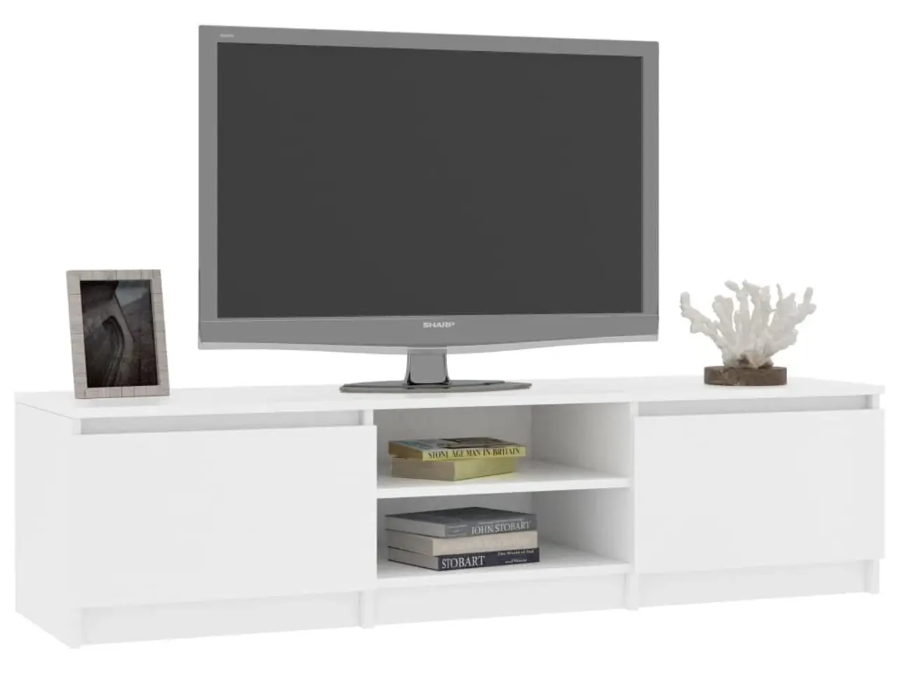 Billede 3 - TV-bord 140 x 40 x 35,5 cm i konstrueret træ - hvid