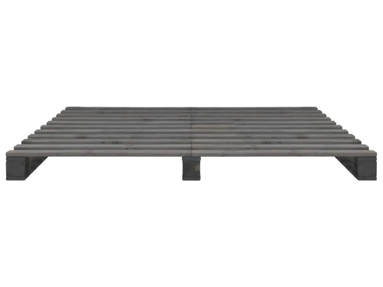 Billede 3 - Pallesengestel 140x200 cm i massivt fyrretræ - grå
