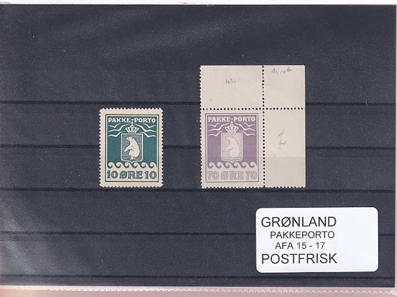 Billede 1 - Grønland - Pakkeporto AFA - 15 - 17 - Postfrisk