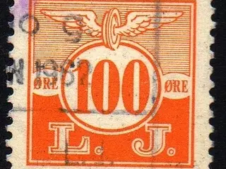 L. J. - (Lollands Jernbane) - Godsfrimærke - 100 Øre - Stemplet