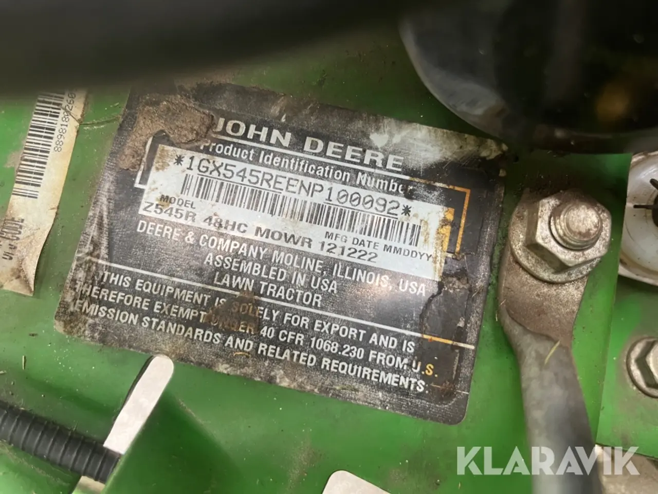 Billede 10 - Græsslåmaskine John Deere Z545R EFI