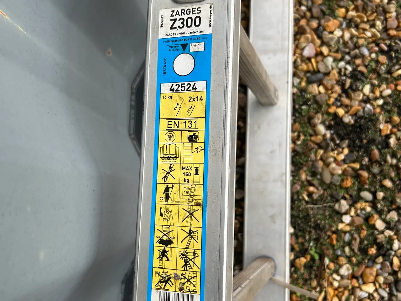 Billede 1 - Stige, Zarges Z300 2 delt, 7,2 m.
