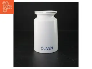 hvid porcelæn oliven opbevaringskrukke fra Ole Palsby (str. 16 cm)