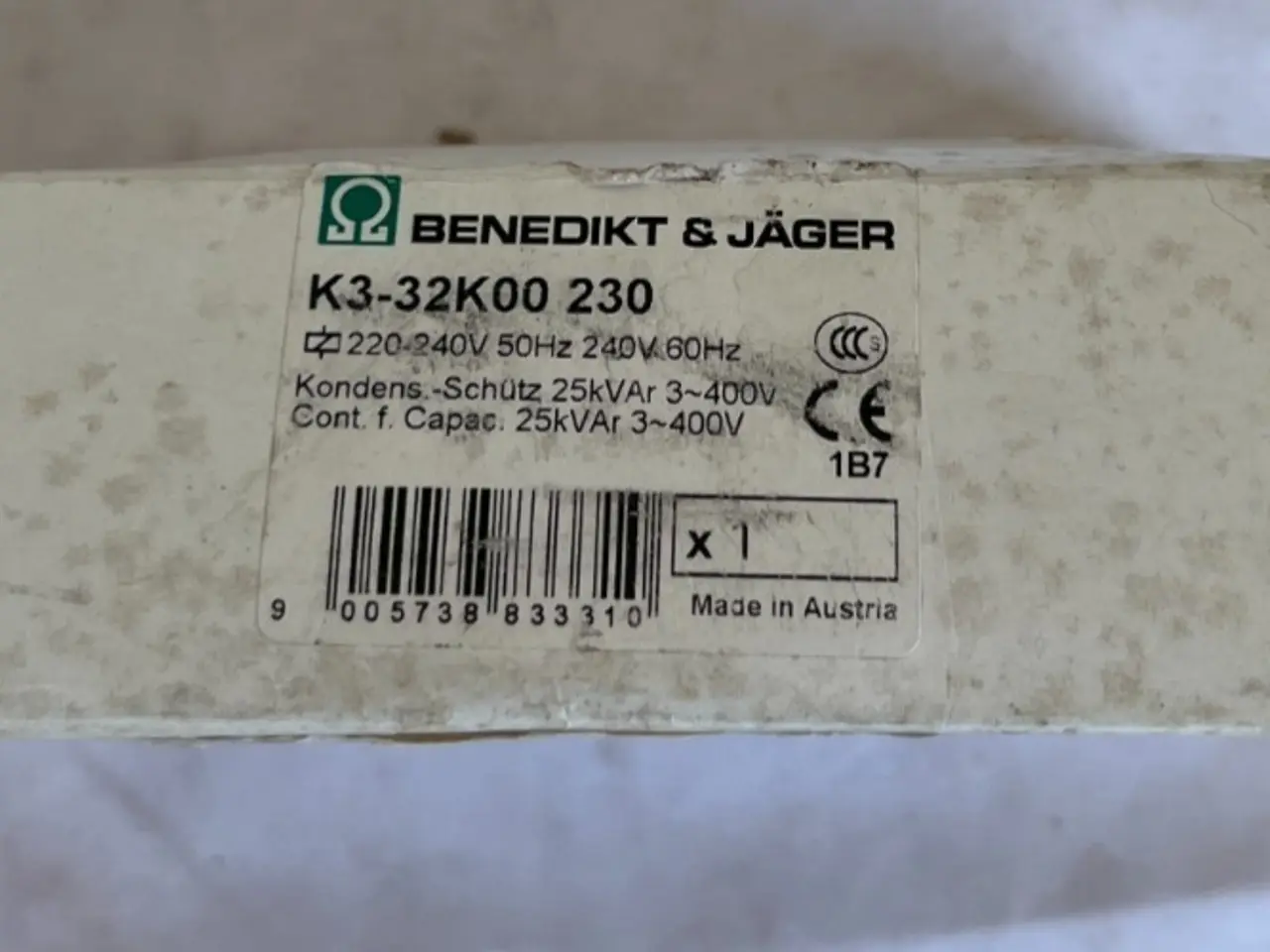 Billede 1 - Benedikt & Jäger K3-32K00 230 Capacitor kontaktor