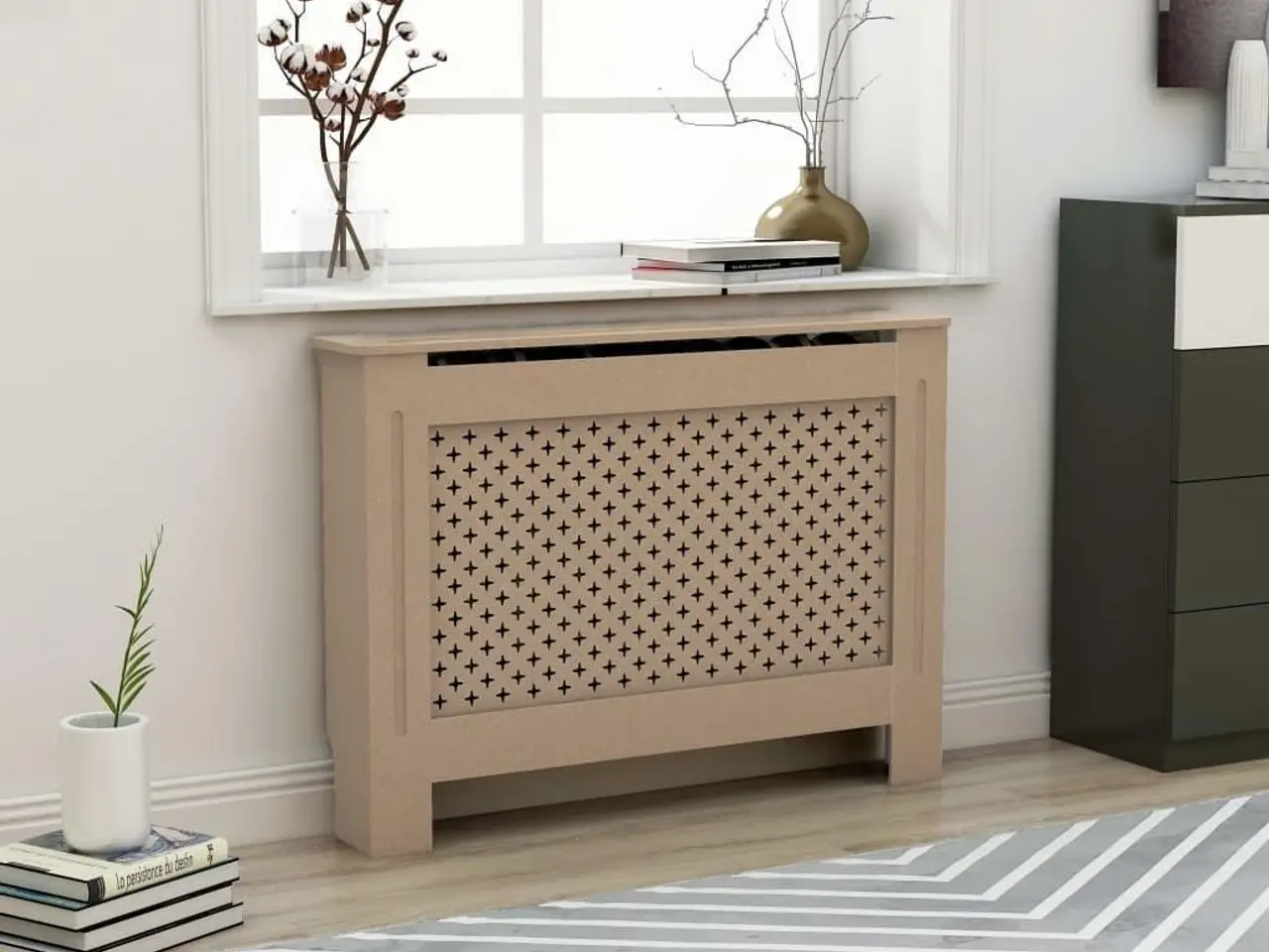 Billede 1 - Radiatorskjuler 112x19x81,5 cm MDF