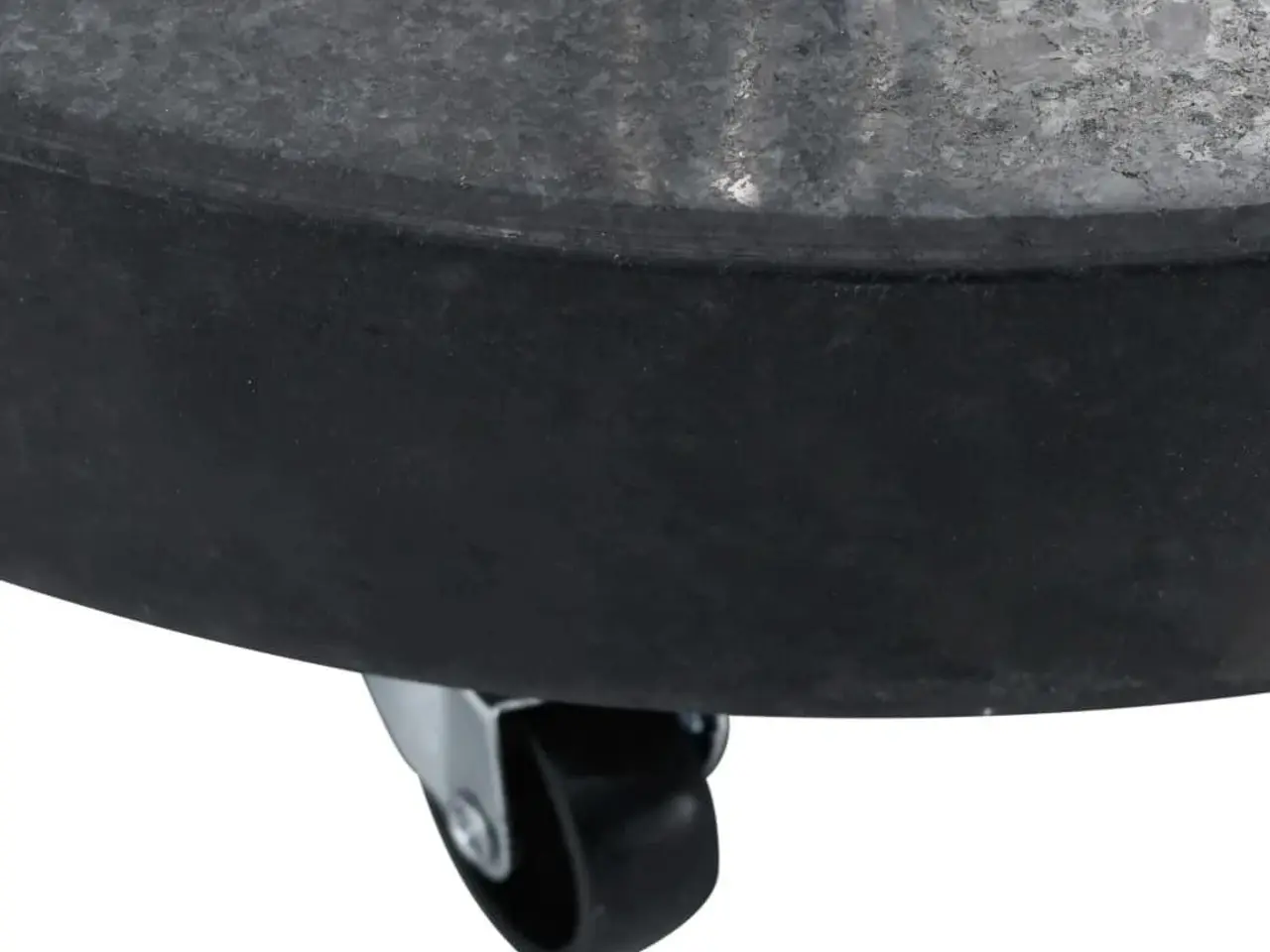 Billede 3 - Parasolfod i granit 30 kg - rund, sort med hjul