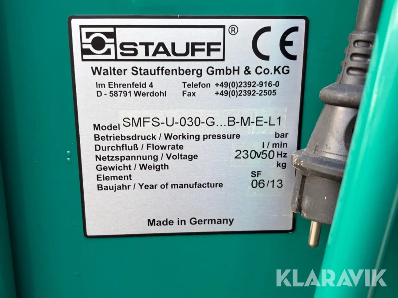 Billede 6 - Filteraggregat Stauff SMFS-U-030 mobilt oliefiltreringssystem 30 liter/minut 230 V