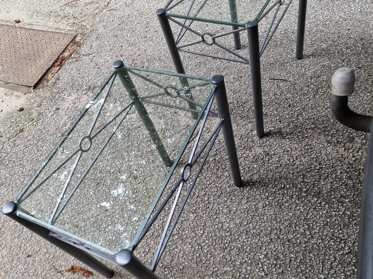 Billede 3 - Lampebord/sidebord/hjørnebori smedejern glasplade