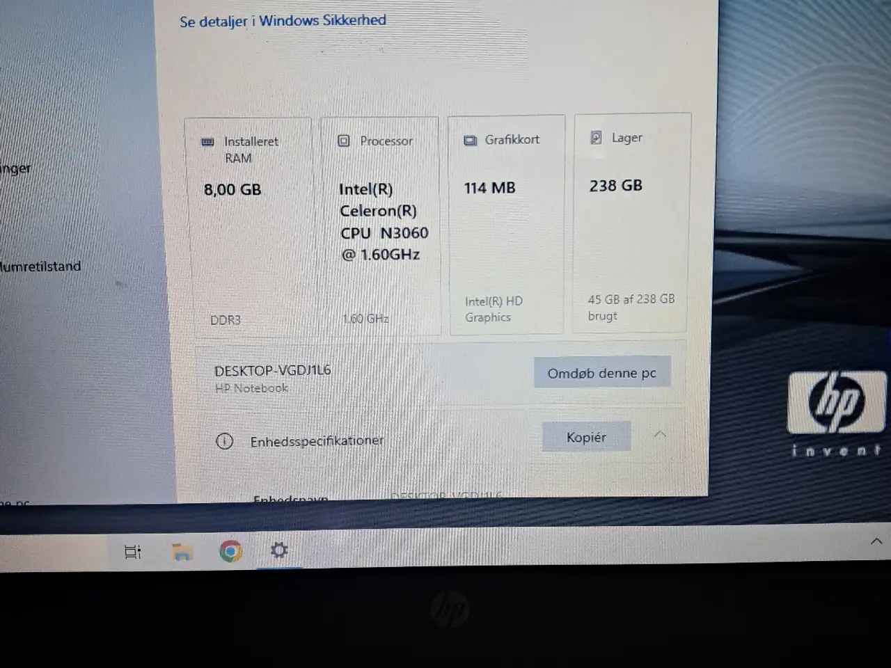 Billede 1 - Hp bærbar pc