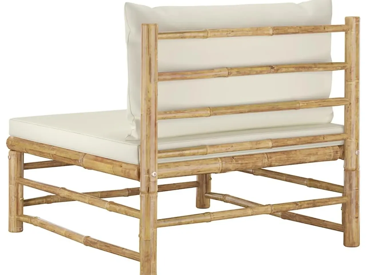 Billede 4 - Havesofa midterdel med cremefarvede hynder - bambus