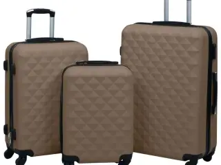 Kuffertsæt 3 stk. hardcase ABS brun