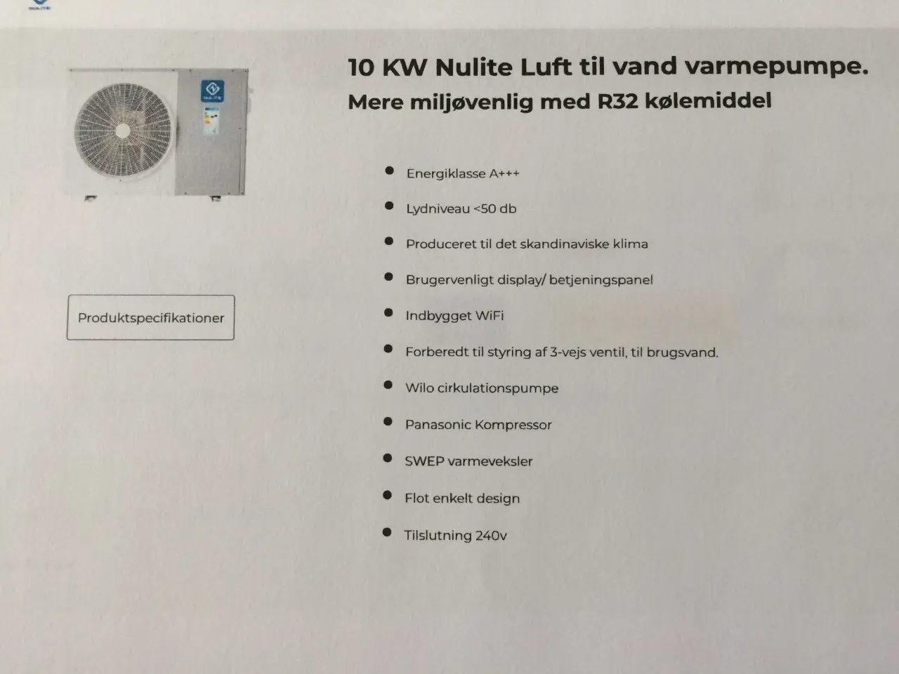 Billede 1 - varmepumpe luft-vand