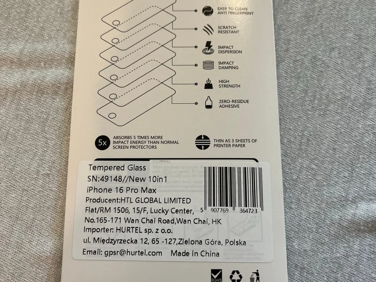 Billede 3 - Hærdet glas til iPhone 16 Pro Max (9H, kant-til-kant)