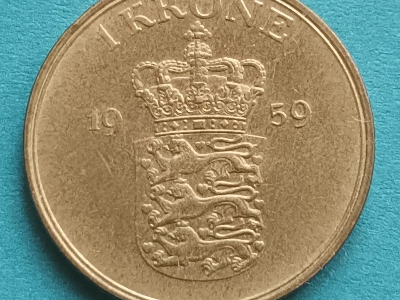 Billede 1 - 1 Kr 1959 i flot u cirkuleret kvalitet.