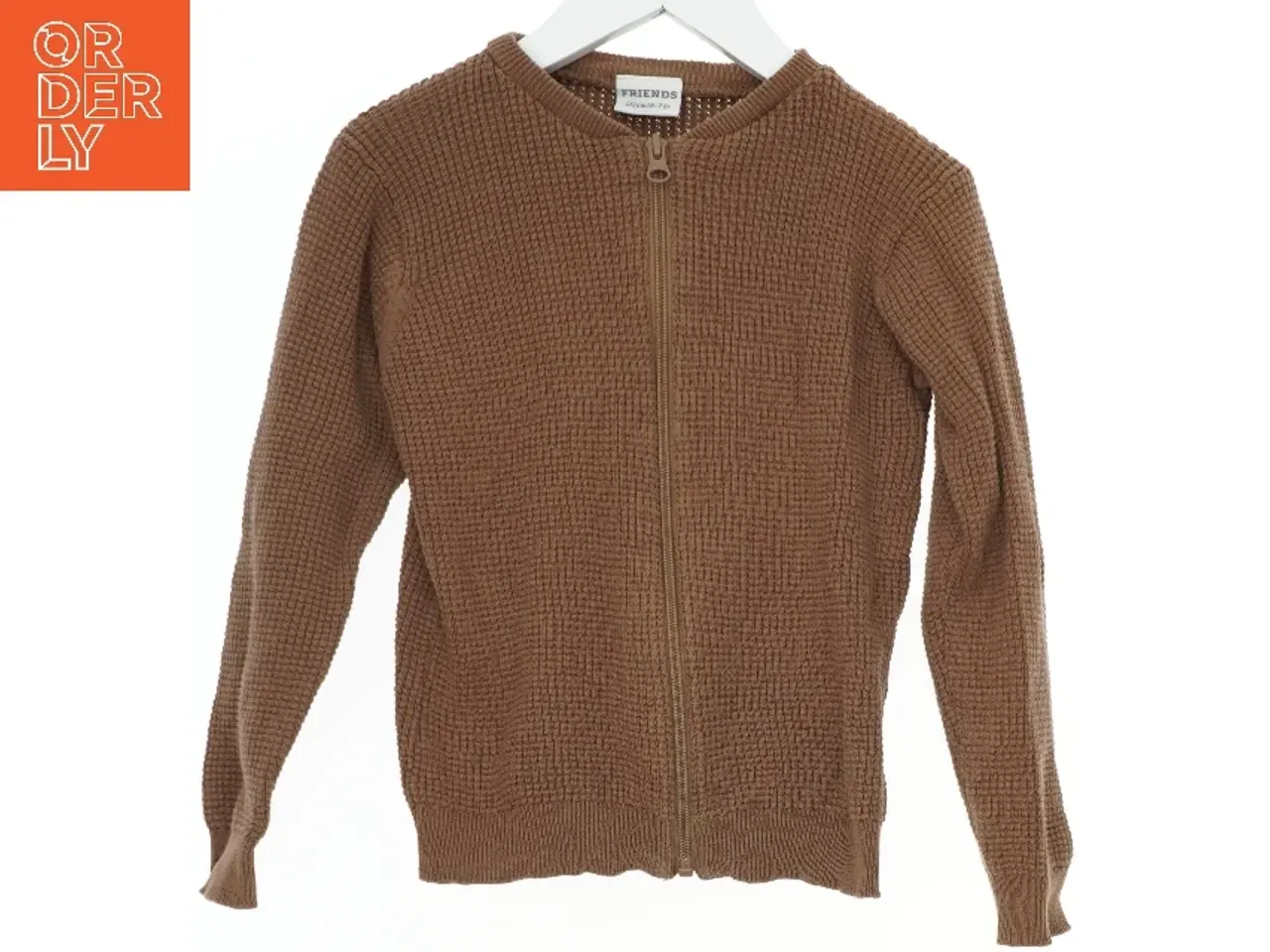 Billede 1 - Brun cardigan med lynlås fra Friends (str. 122)