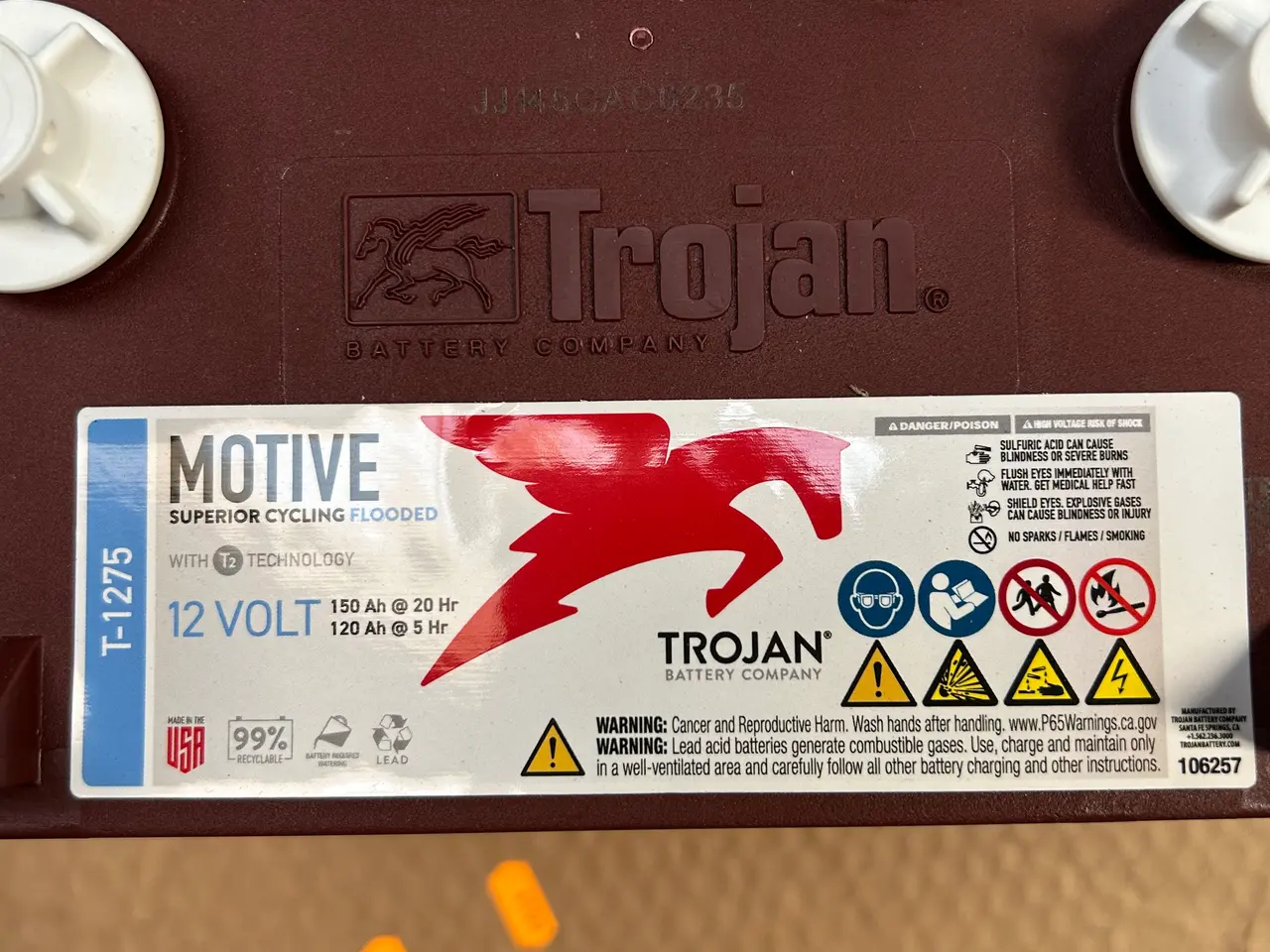 Billede 3 - Traktionsbatterier TROJAN MOTIVE T‑1275