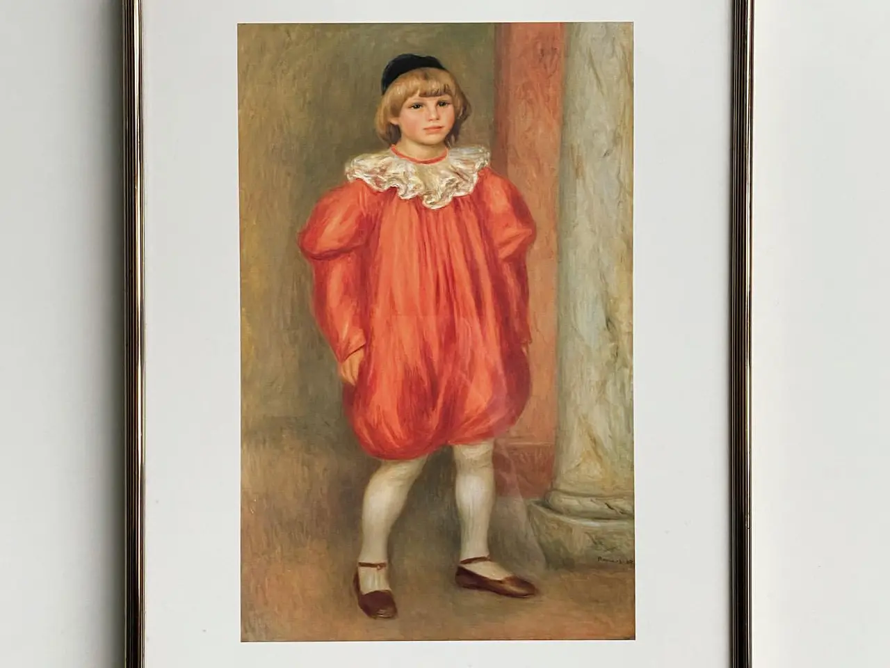 Billede 1 - Renoir 1909, klovn i stribet guldramme