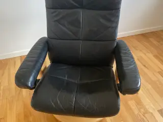 Stressless lænestol i sort læder