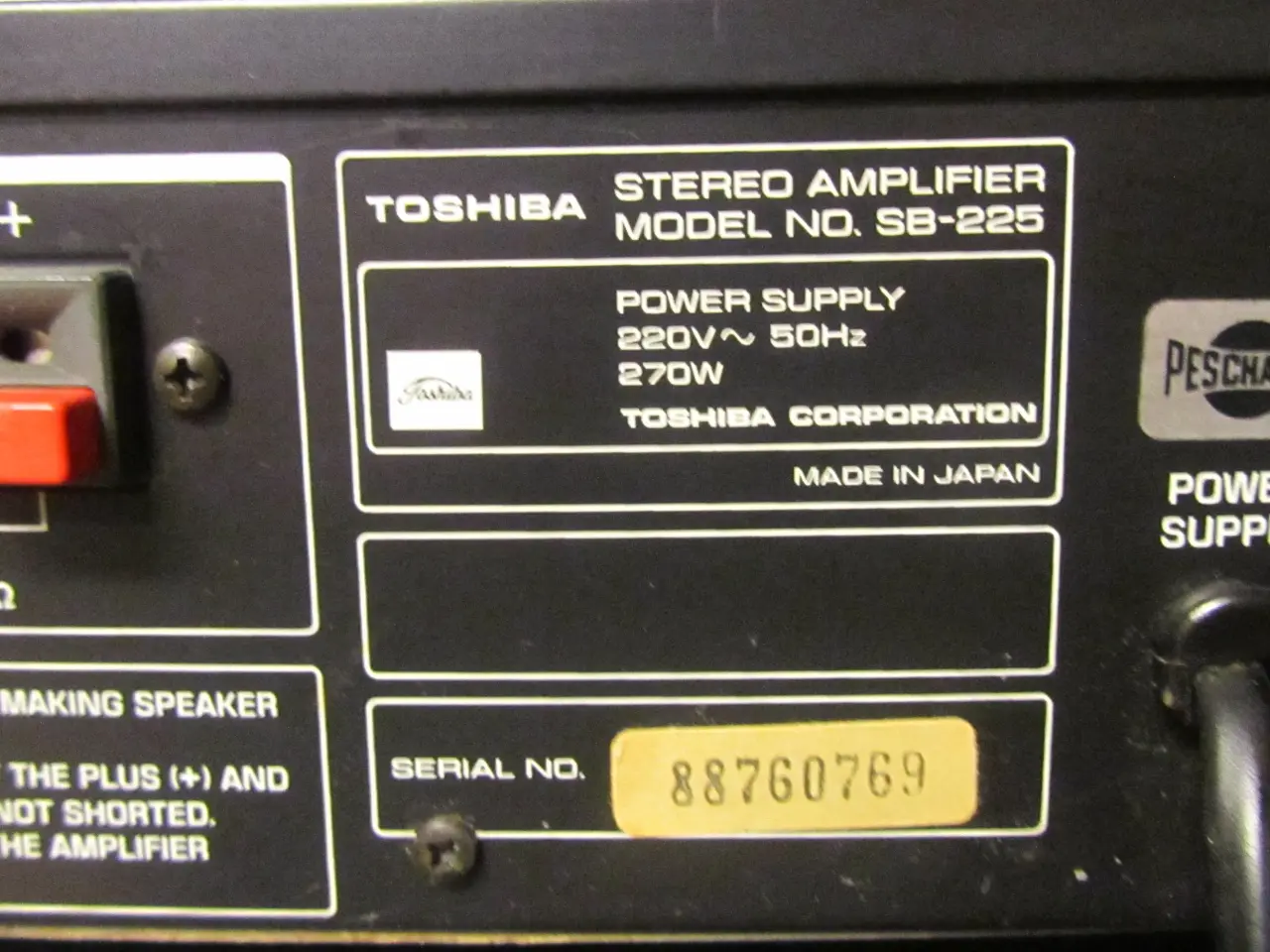 Billede 5 - TOSHIBA SL225 INTEGRERET FORSTÆRKER