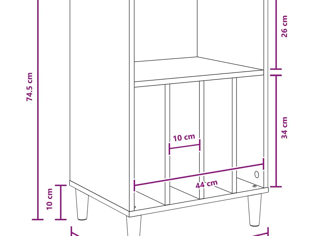 Billede 10 - Pladespillerstativ - sort eg, 47 x 39,5 x 74,5 cm