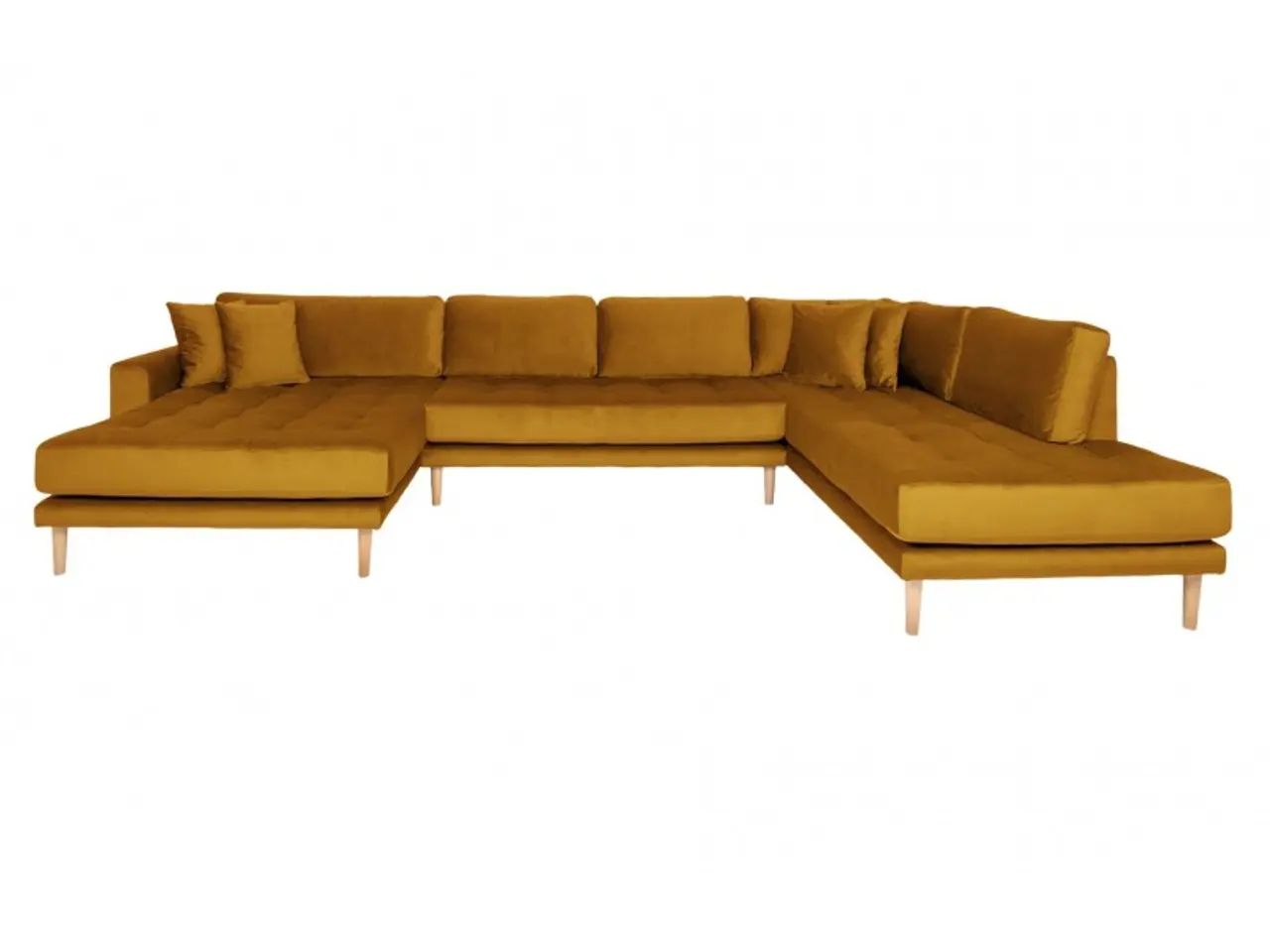 Billede 2 - Lido - Hjørnesofa med Venstrevendt Chaiselong - Sennepsgul velour