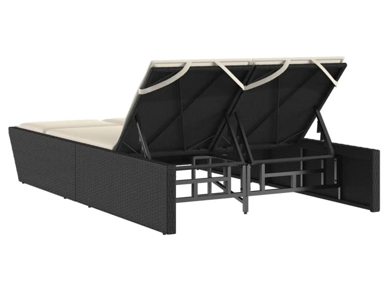 Billede 5 - Dobbelt loungesofa med hynder polyrattan sort