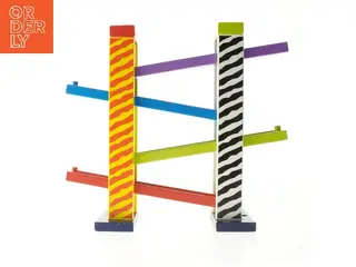 Farverig kuglebanespil i træ (str. 37x33 cm)