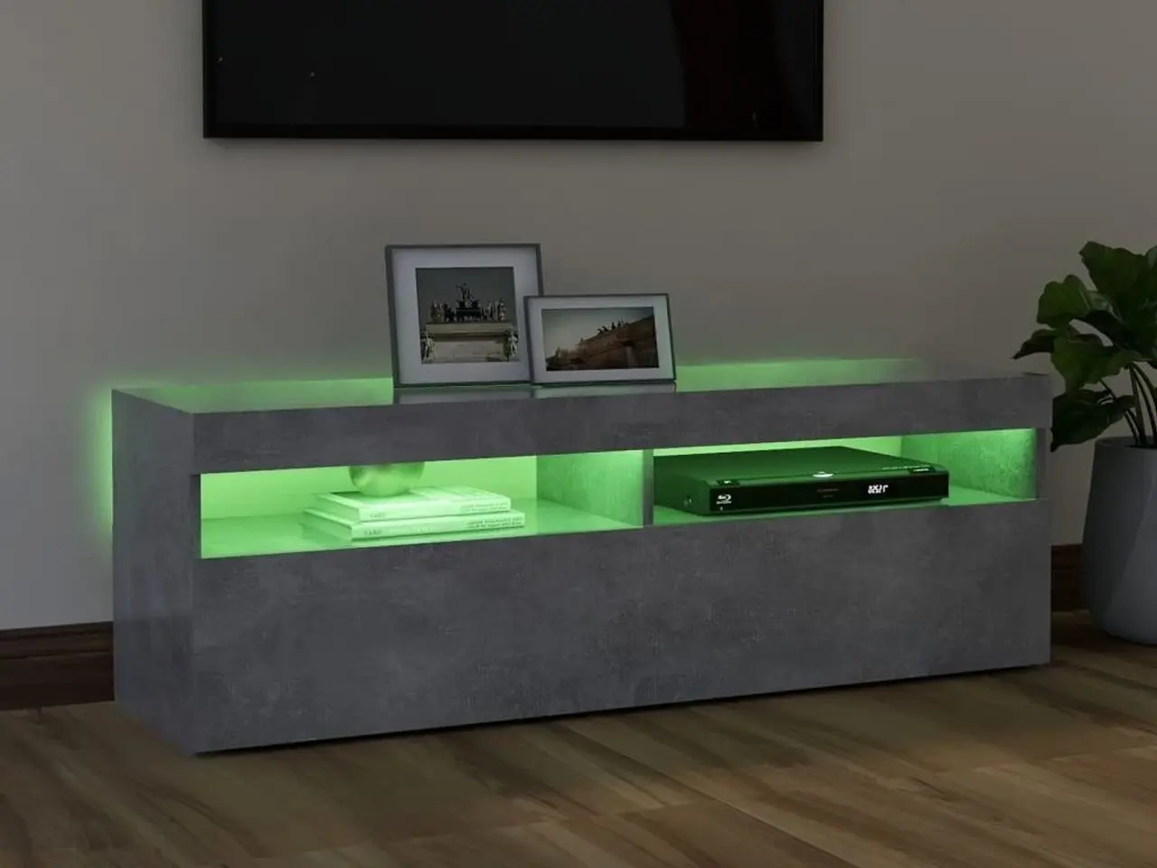 Billede 5 - TV-bord med LED-lys 120 x 35 x 40 cm - betongrå