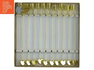 Guld metal hjerte lyse holdere fra Design Hut (str. 18x18 cm)