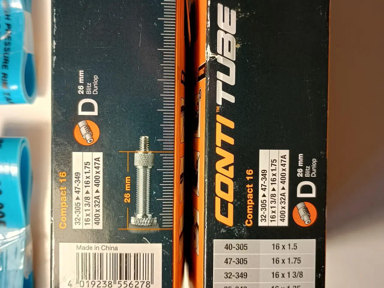 Billede 2 - Continental cykelslanger til 16" hjul, 2 stk.