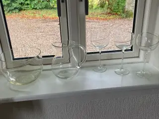 Guldspiral glas, kande og skål