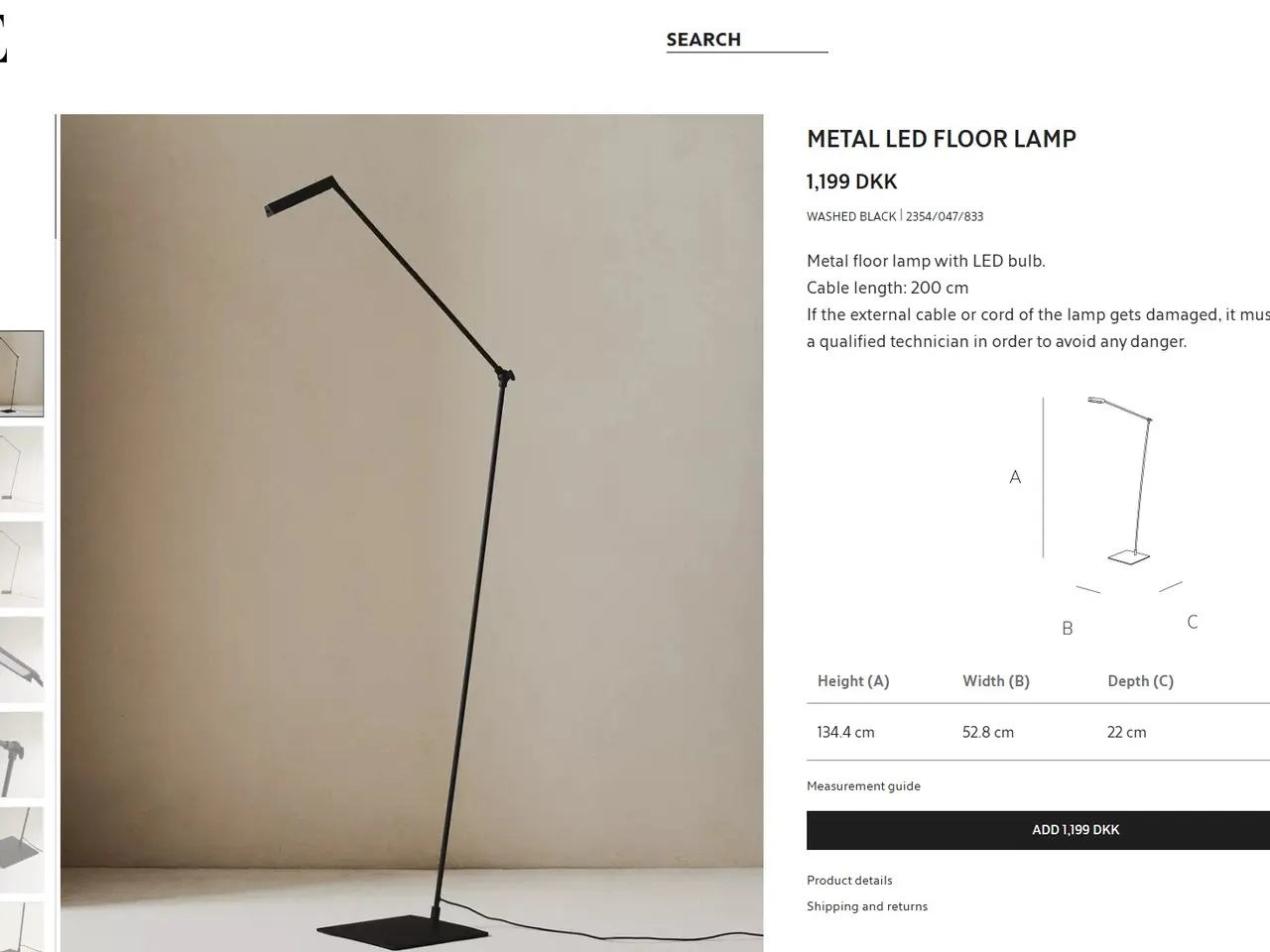 Billede 1 - ZARA METAL LED FLOOR LAMP