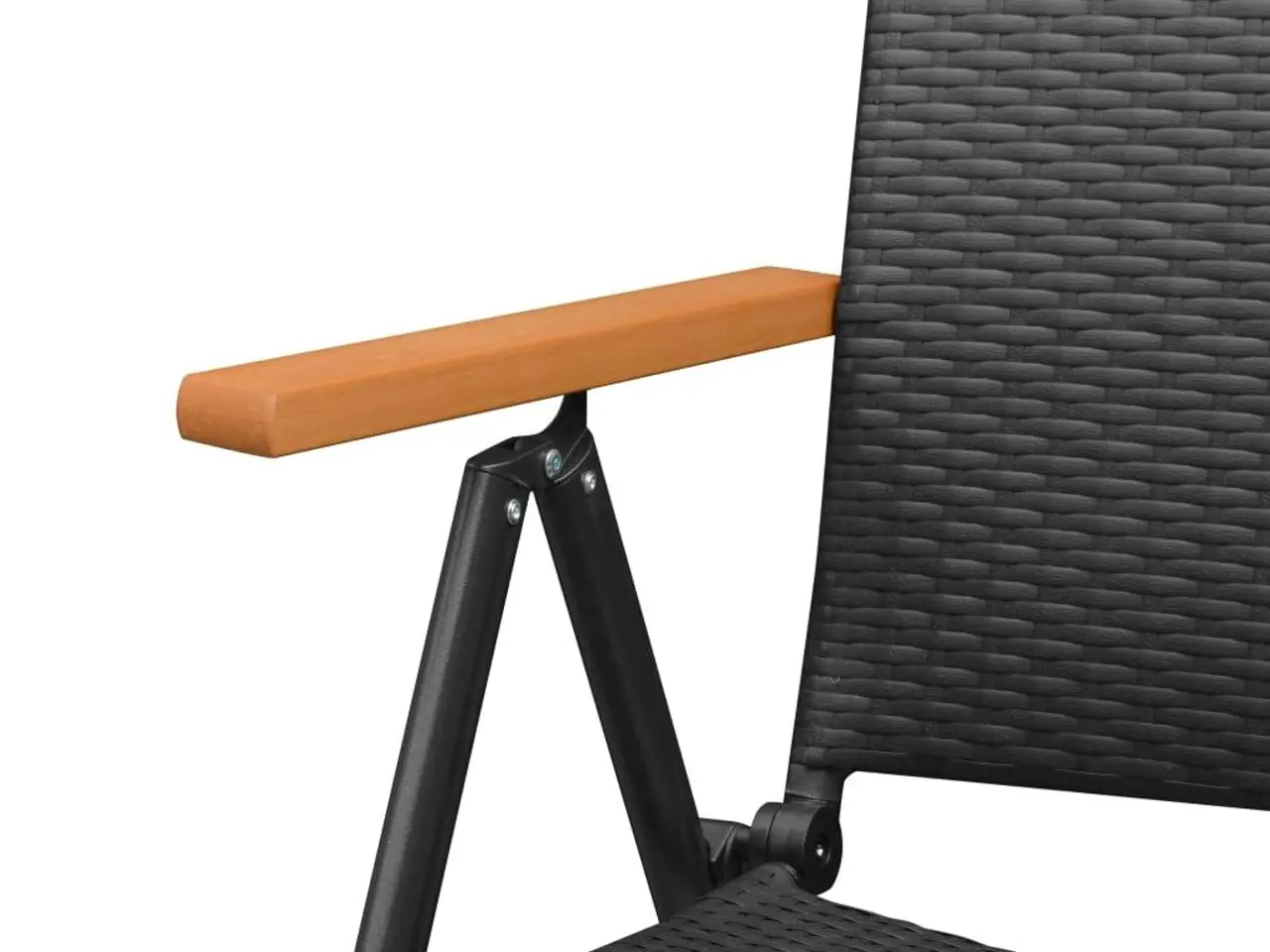Billede 6 - Stabelbare havestole 2 stk. i sort polyrattan - foldbare med 7 positioner