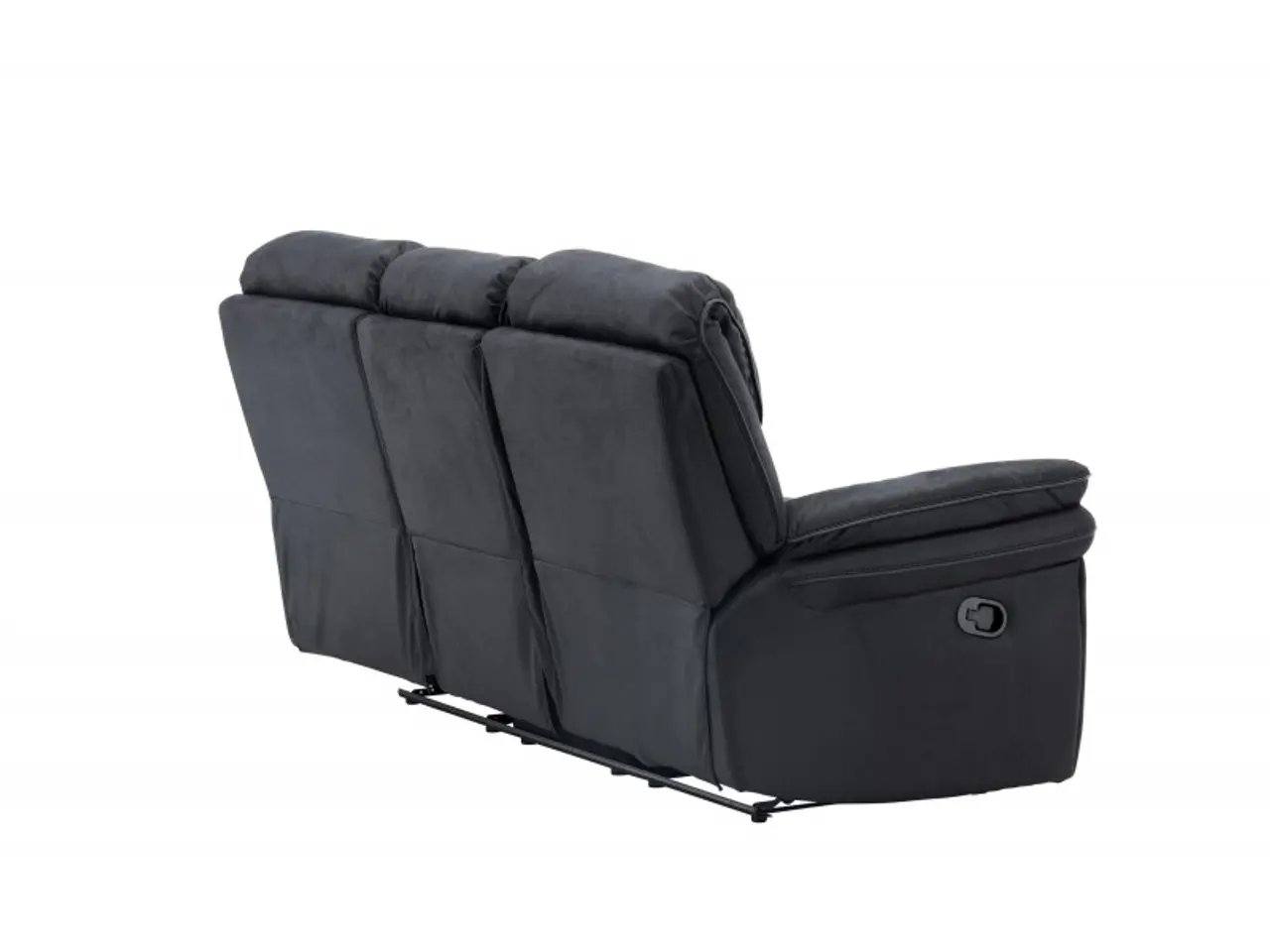 Billede 11 - Christopher 3 pers Recliner Sofa  - Sort Ruskindsblød mikrofiber