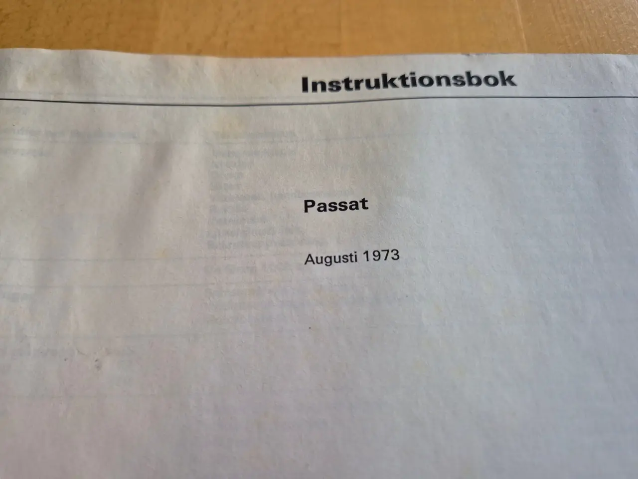 Billede 2 - Instruktionsbog VW PASSAT.