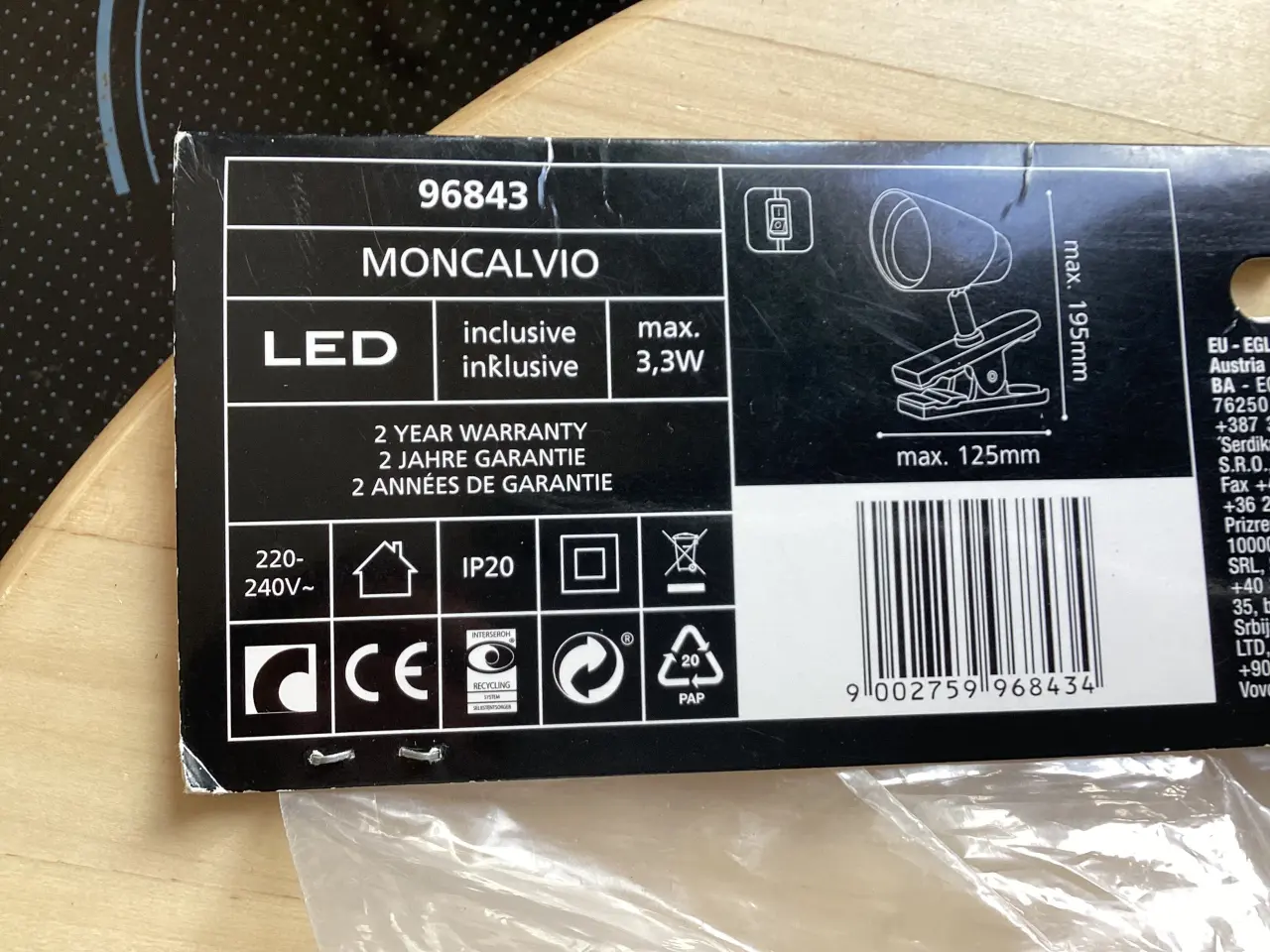 Billede 3 - Spot lampe med klemme helt ny