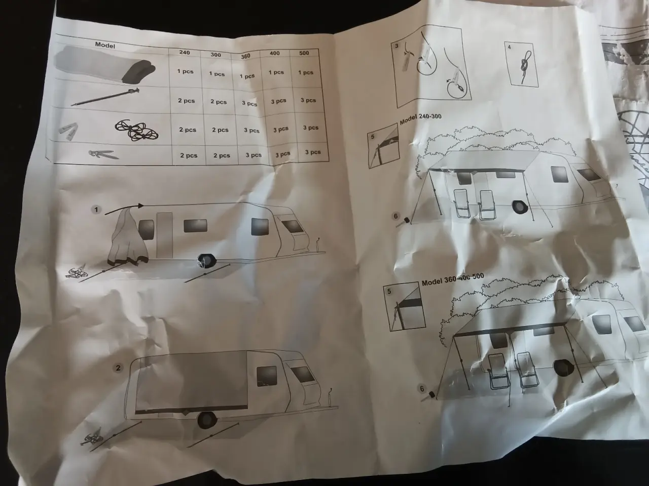 Billede 3 - Isabella solsejl til campingvogn, blå/hvid