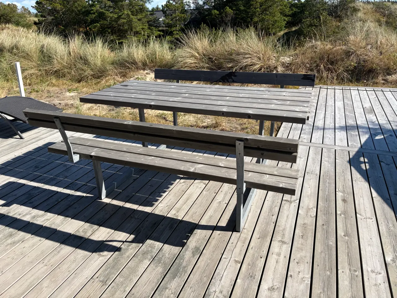 Billede 1 - Bord/ bænkesæt i galvaniseret stol og tryk imp bræ