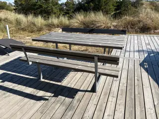 Bord/ bænkesæt i galvaniseret stol og tryk imp bræ