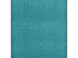 Vaskbar dørmåtte 120 x 90 cm - cyanblå