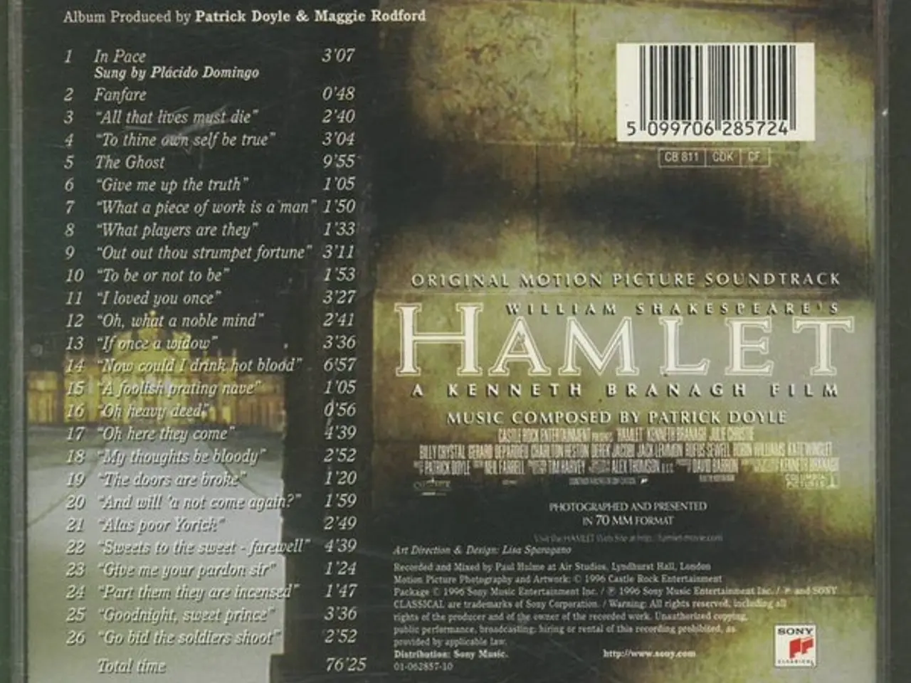 Billede 2 - Patrick Doyle – Hamlet (Original Motion… – CD