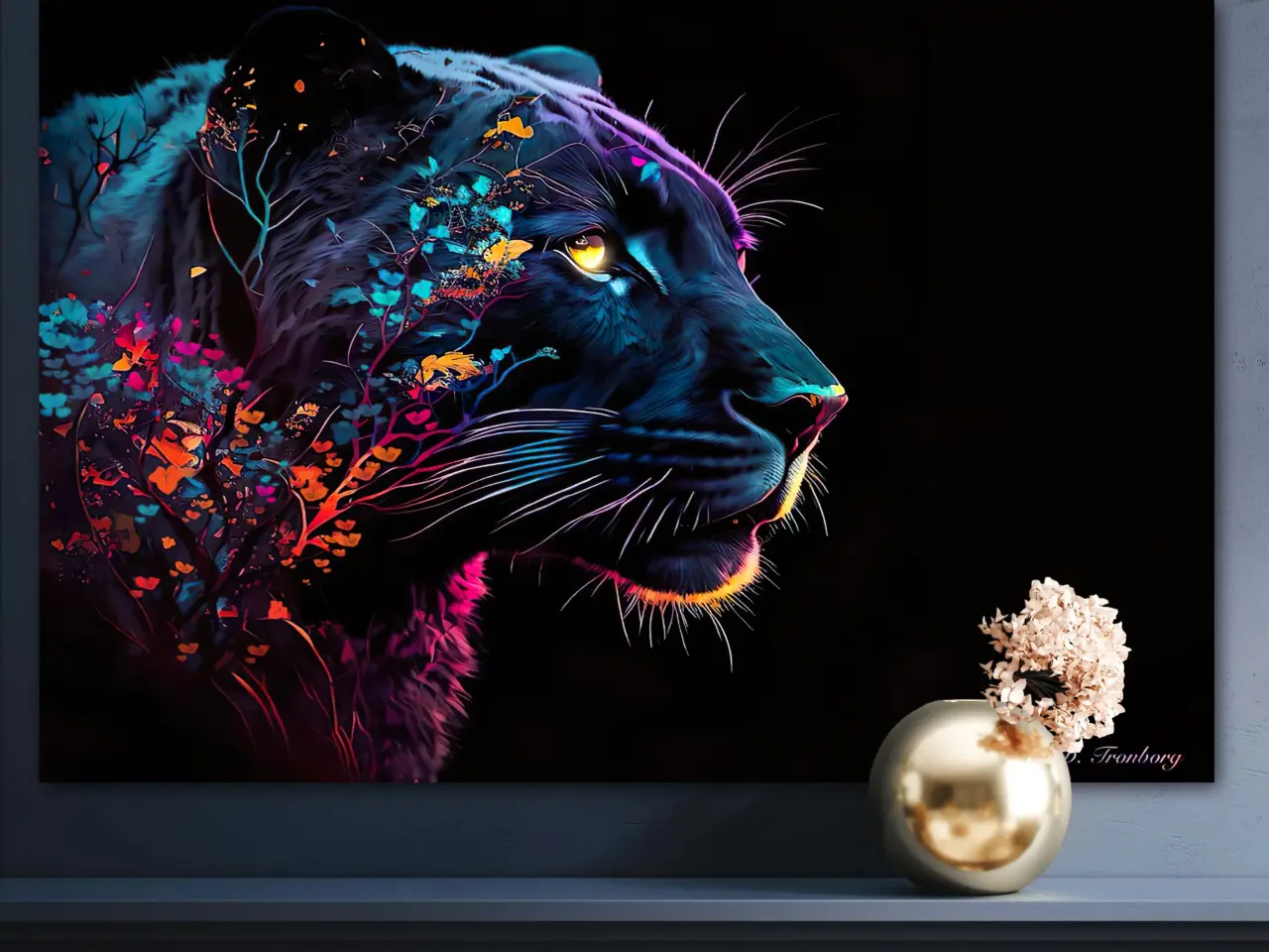 Billede 2 - Panter på lærred i 120 x 80 cm 