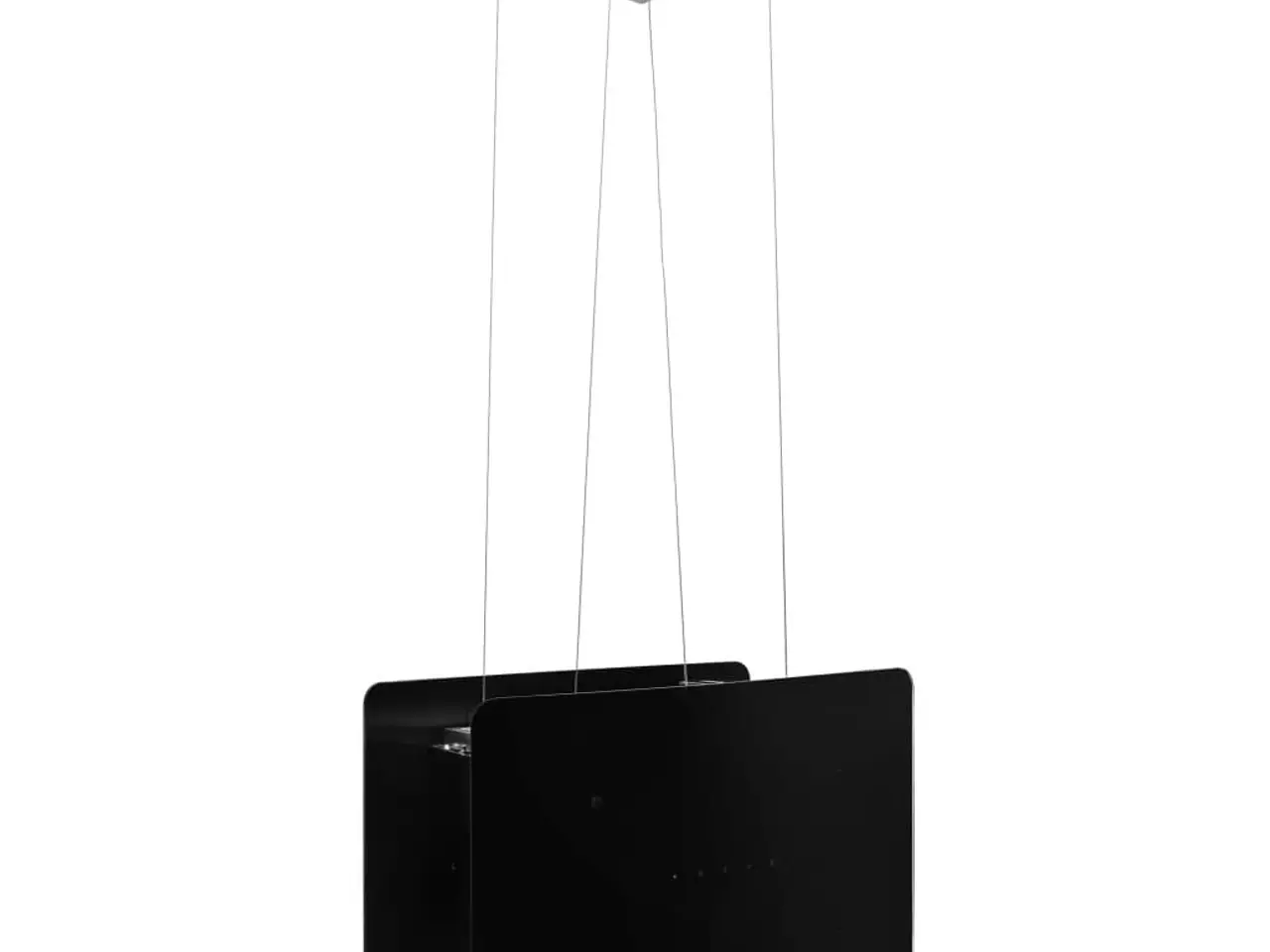 Billede 4 - Hængende ø-emhætte med touchsensor og LCD i hærdet glas - sort, 55 cm