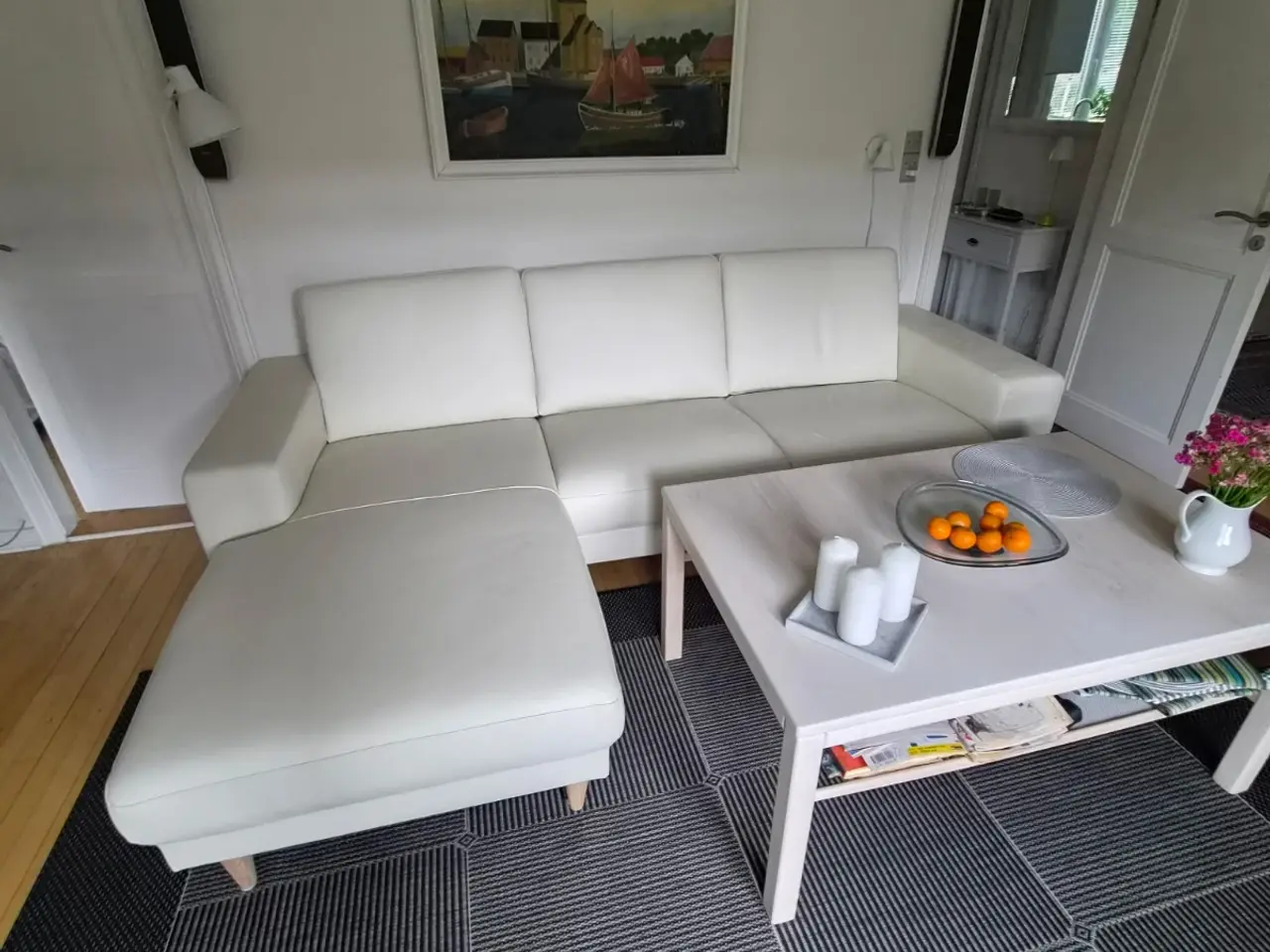 Billede 2 - Hvid læder sofa