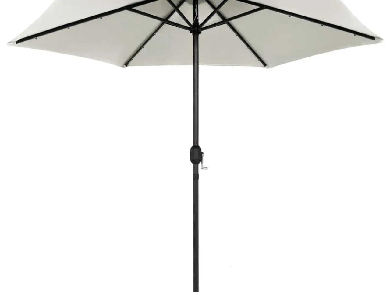 Billede 3 - Parasol med LED-lys og aluminiumsstang 270 cm - sandhvid
