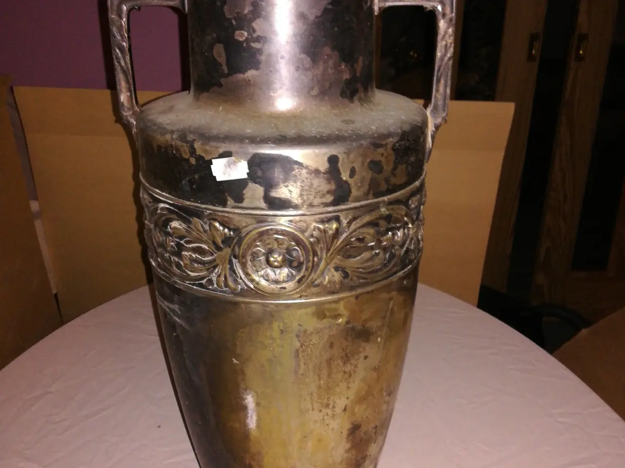 Billede 4 - Vase forsølvet 50 cm høj.