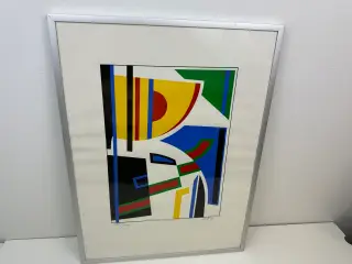 Farvelitografi, P. O. Hansen (retro)