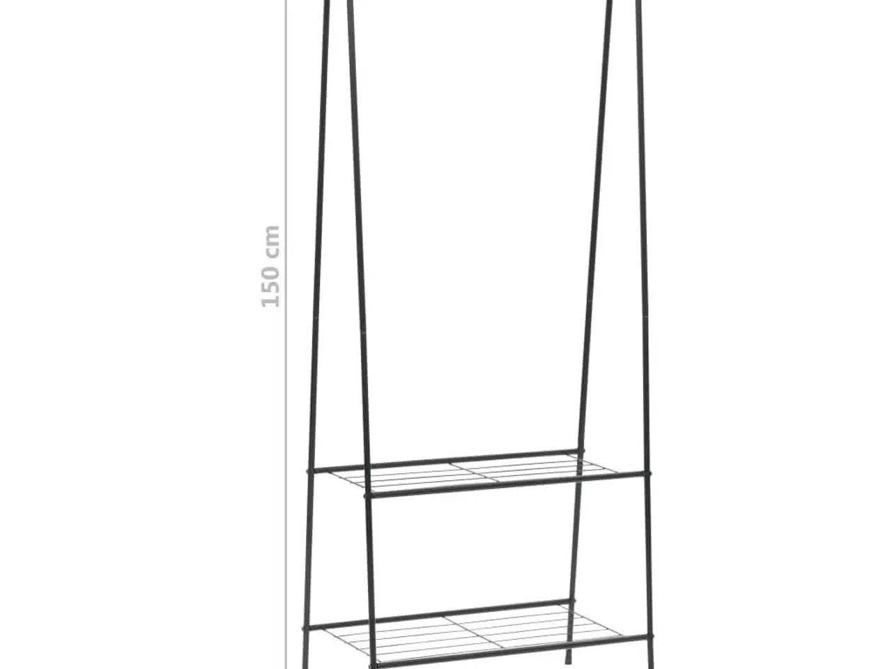 Billede 5 - Tøjstativ med 2 hylder - 59 × 35 × 150 cm, sort